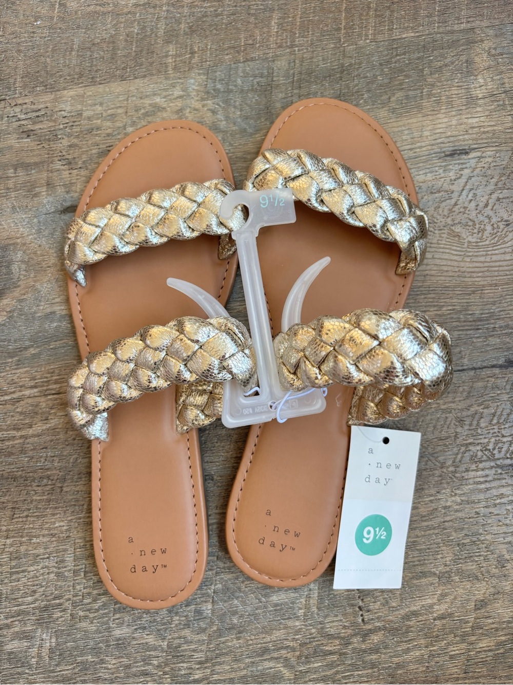A New Day Braided Double-Strap Slide Sandals